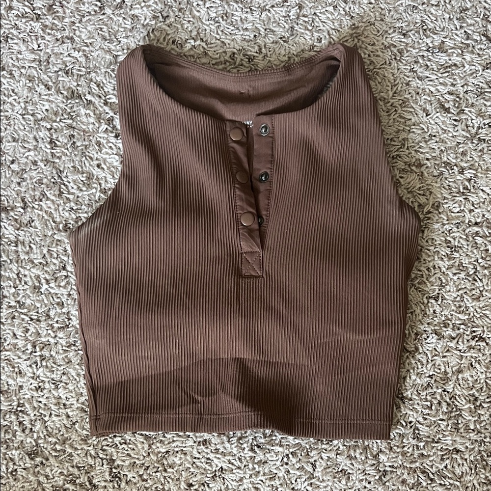 BuffBunny Chocolate Ribbed Crop Top